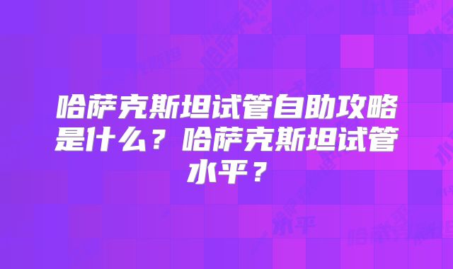 哈萨克斯坦试管自助攻略是什么？哈萨克斯坦试管水平？