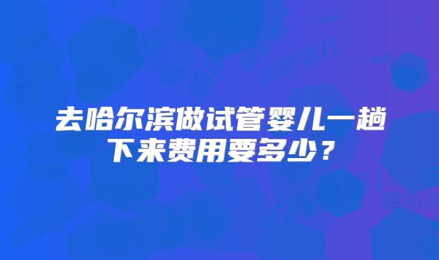 去哈尔滨做试管婴儿一趟下来费用要多少？