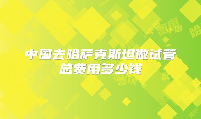 中国去哈萨克斯坦做试管总费用多少钱
