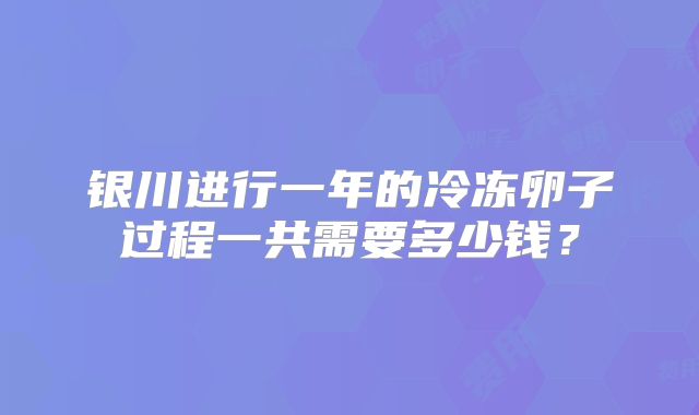 银川进行一年的冷冻卵子过程一共需要多少钱?