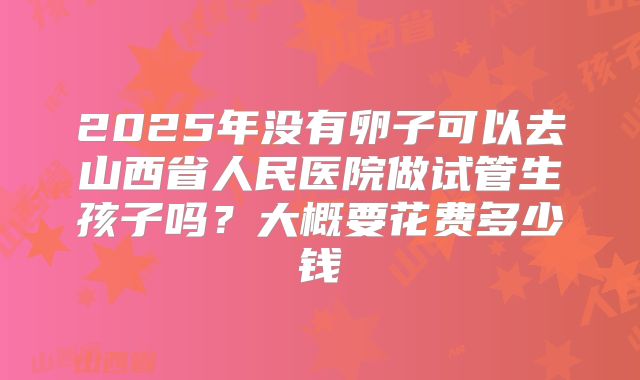 2025年没有卵子可以去山西省人民医院做试管生孩子吗?大概要花费多少钱