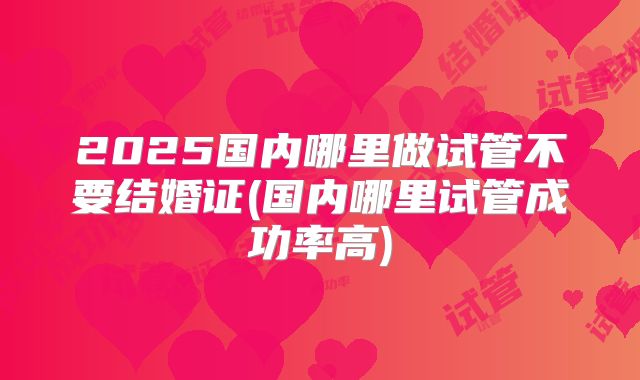 2025国内哪里做试管不要结婚证(国内哪里试管成功率高)