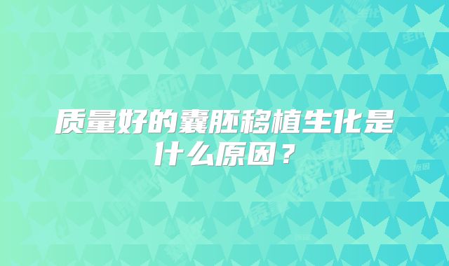 质量好的囊胚移植生化是什么原因?