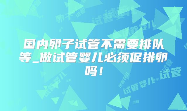 国内卵子试管不需要排队等_做试管婴儿必须促排卵吗！