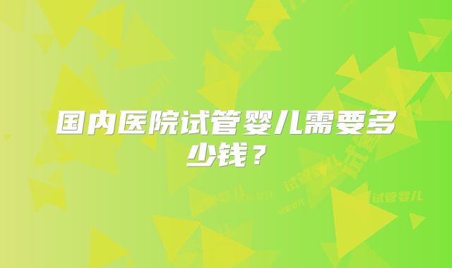 国内医院试管婴儿需要多少钱？