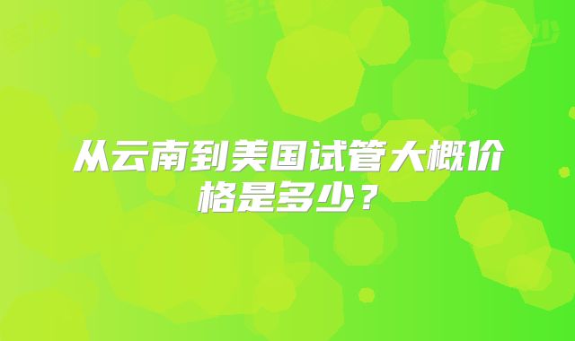 从云南到美国试管大概价格是多少?