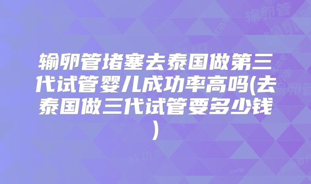 输卵管堵塞去泰国做第三代试管婴儿成功率高吗(去泰国做三代试管要多少钱)