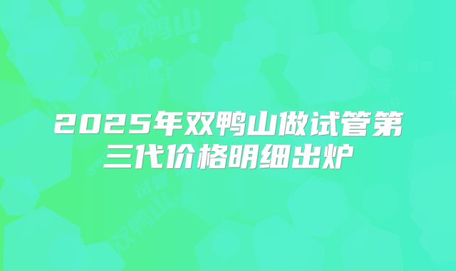 2025年双鸭山做试管第三代价格明细出炉