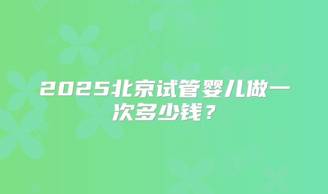 2025北京试管婴儿做一次多少钱?