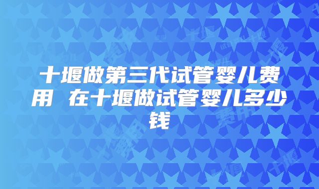 十堰做第三代试管婴儿费用 在十堰做试管婴儿多少钱