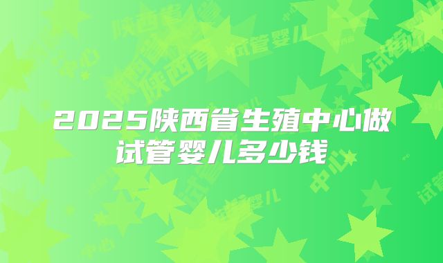 2025陕西省生殖中心做试管婴儿多少钱