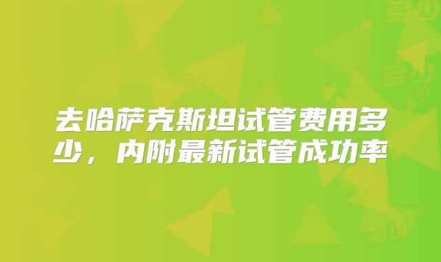 去哈萨克斯坦试管费用多少，内附最新试管成功率