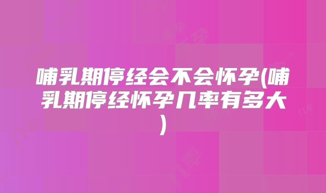 哺乳期停经会不会怀孕(哺乳期停经怀孕几率有多大)