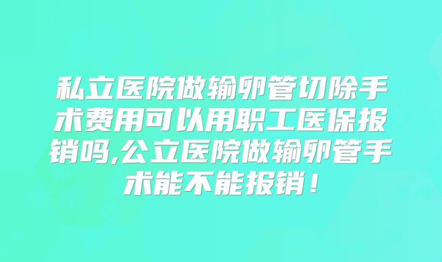 私立医院做输卵管切除手术费用可以用职工医保报销吗,公立医院做输卵管手术能不能报销！