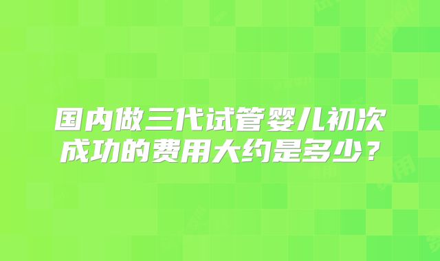国内做三代试管婴儿初次成功的费用大约是多少?