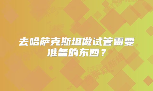 去哈萨克斯坦做试管需要准备的东西？