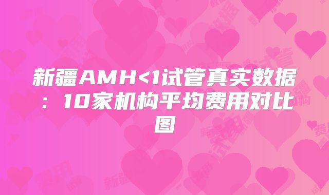 新疆AMH<1试管真实数据：10家机构平均费用对比图