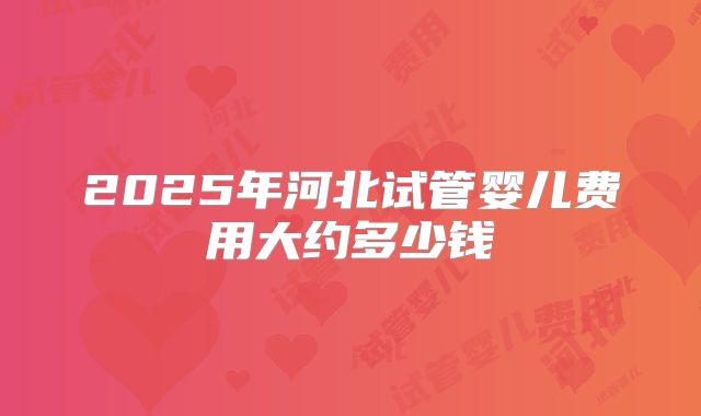 2025年河北试管婴儿费用大约多少钱