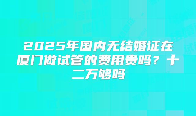 2025年国内无结婚证在厦门做试管的费用贵吗?十二万够吗