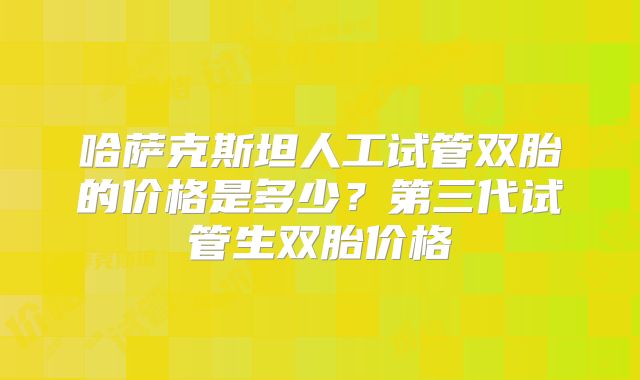 哈萨克斯坦人工试管双胎的价格是多少？第三代试管生双胎价格