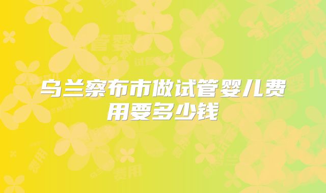 乌兰察布市做试管婴儿费用要多少钱