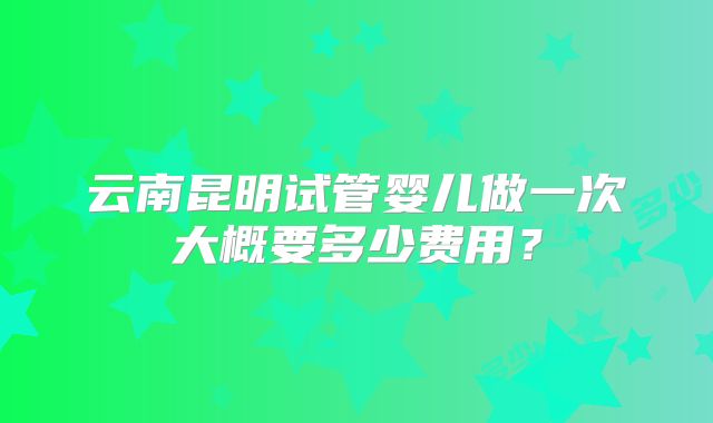 云南昆明试管婴儿做一次大概要多少费用？