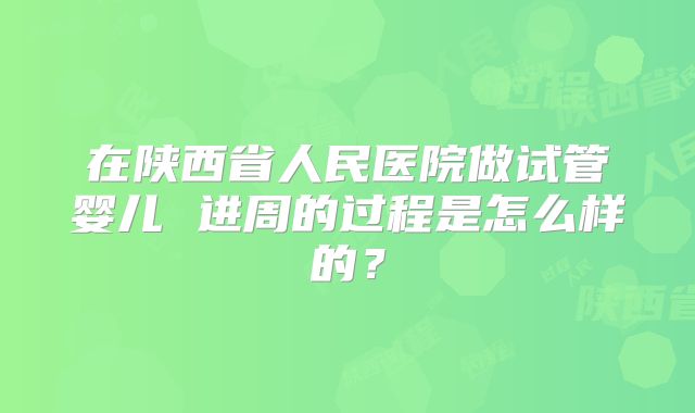 在陕西省人民医院做试管婴儿 进周的过程是怎么样的？