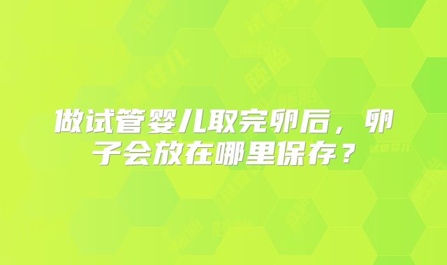 做试管婴儿取完卵后，卵子会放在哪里保存？