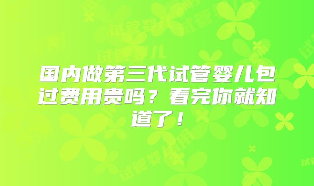 国内做第三代试管婴儿包过费用贵吗?看完你就知道了!