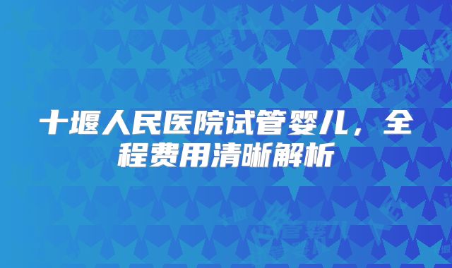 十堰人民医院试管婴儿，全程费用清晰解析