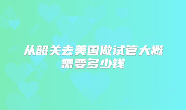 从韶关去美国做试管大概需要多少钱