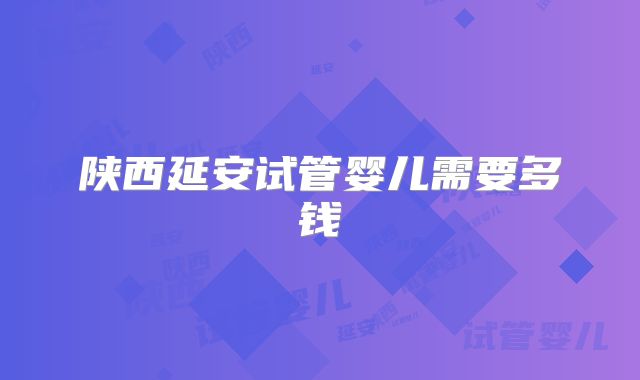 陕西延安试管婴儿需要多钱