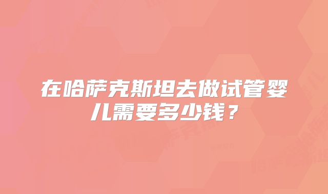 在哈萨克斯坦去做试管婴儿需要多少钱？