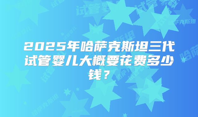 2025年哈萨克斯坦三代试管婴儿大概要花费多少钱？
