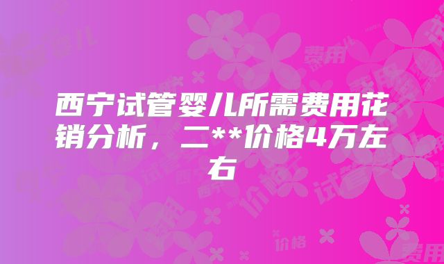 西宁试管婴儿所需费用花销分析,二**价格4万左右