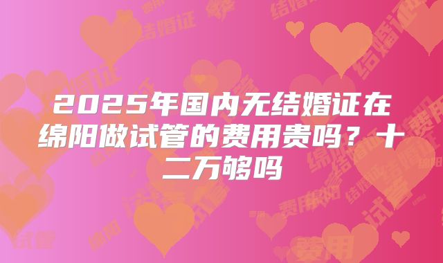 2025年国内无结婚证在绵阳做试管的费用贵吗？十二万够吗
