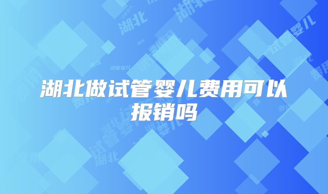 湖北做试管婴儿费用可以报销吗