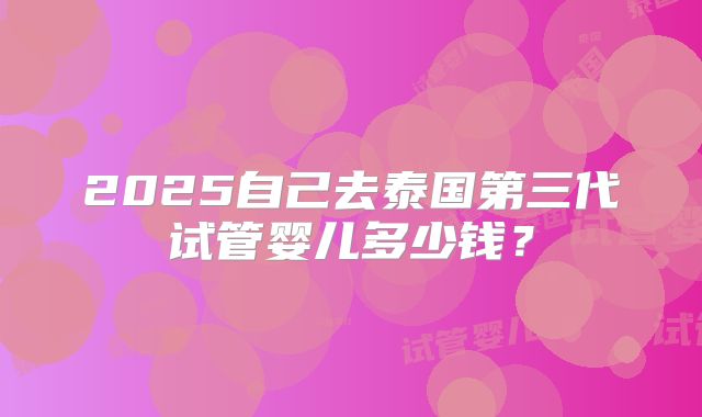 2025自己去泰国第三代试管婴儿多少钱?