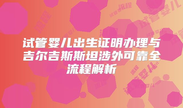 试管婴儿出生证明办理与吉尔吉斯斯坦涉外可靠全流程解析