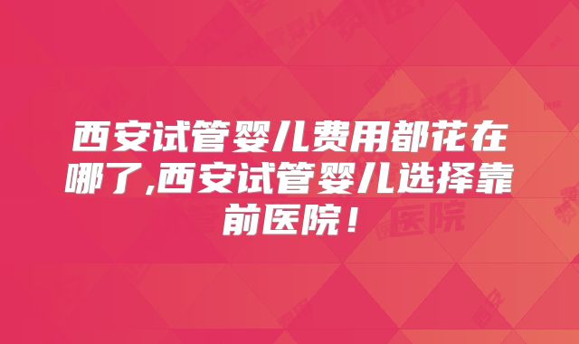 西安试管婴儿费用都花在哪了,西安试管婴儿选择靠前医院！