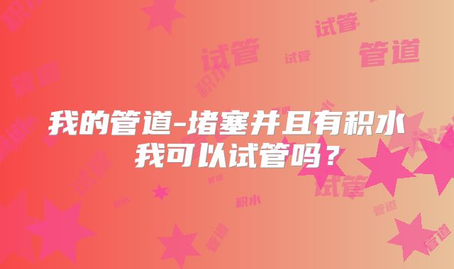我的管道-堵塞并且有积水 我可以试管吗?