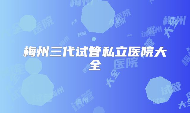 梅州三代试管私立医院大全