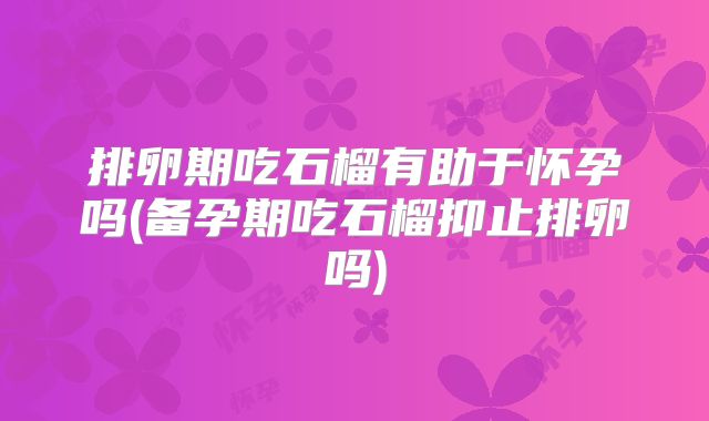 排卵期吃石榴有助于怀孕吗(备孕期吃石榴抑止排卵吗)