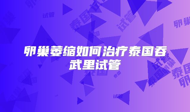 卵巢萎缩如何治疗泰国吞武里试管