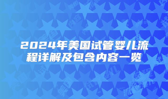 2024年美国试管婴儿流程详解及包含内容一览