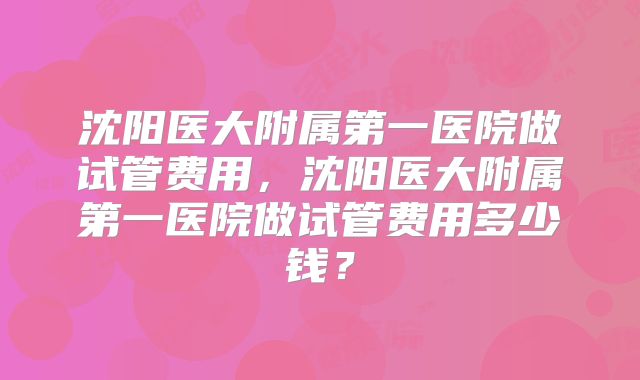 沈阳医大附属第一医院做试管费用，沈阳医大附属第一医院做试管费用多少钱？