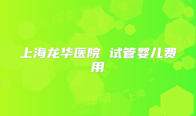 上海龙华医院 试管婴儿费用