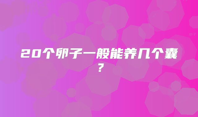 20个卵子一般能养几个囊？