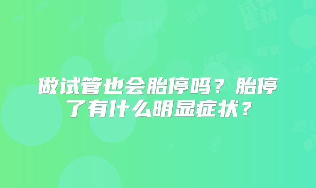 做试管也会胎停吗？胎停了有什么明显症状？