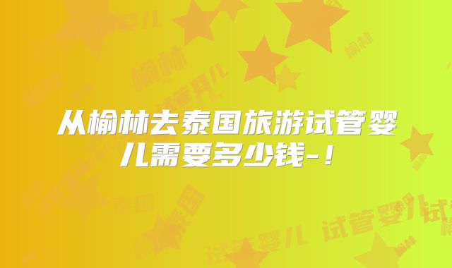 从榆林去泰国旅游试管婴儿需要多少钱-!